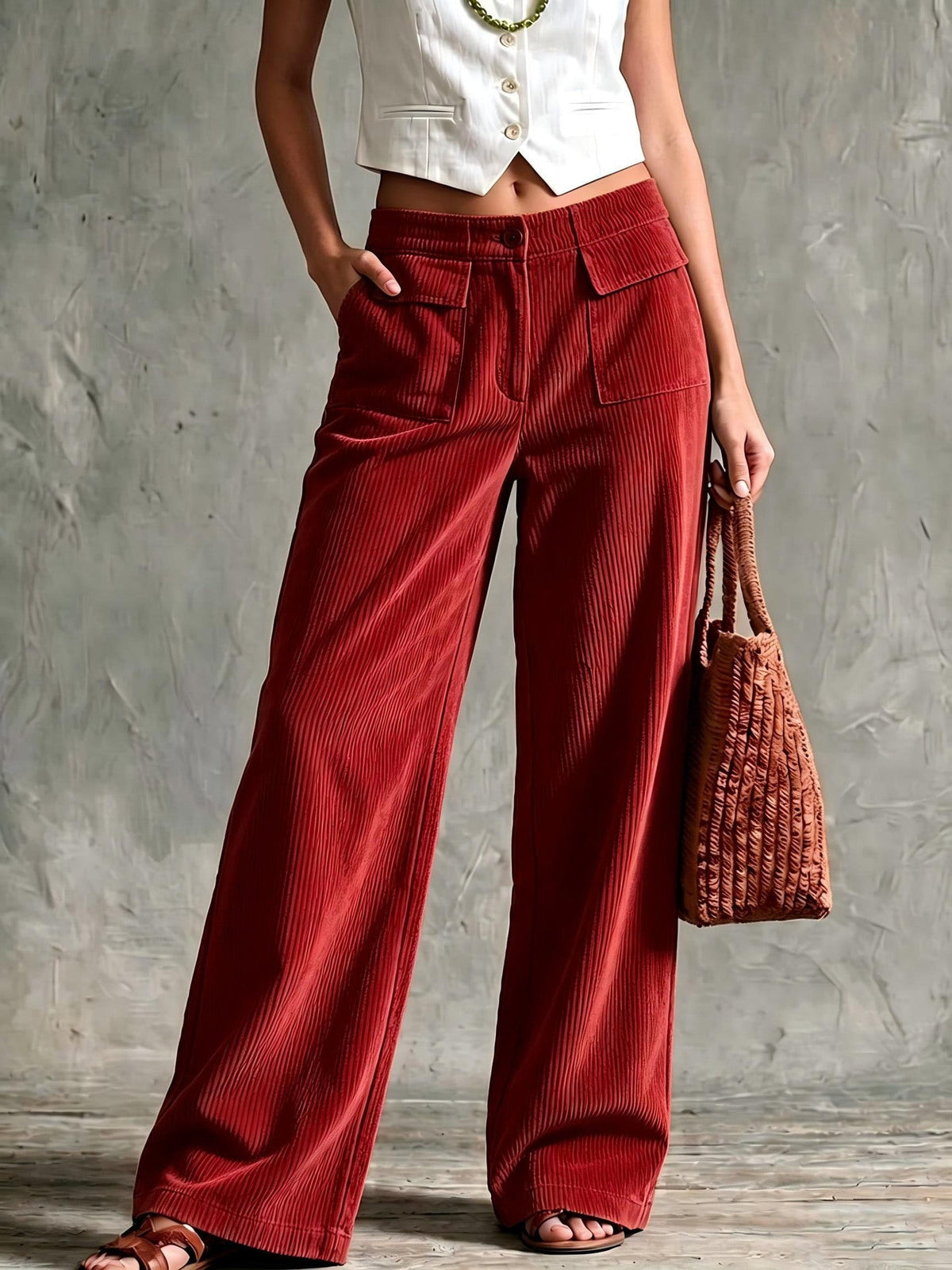Women's Wide-Leg Corduroy Pants