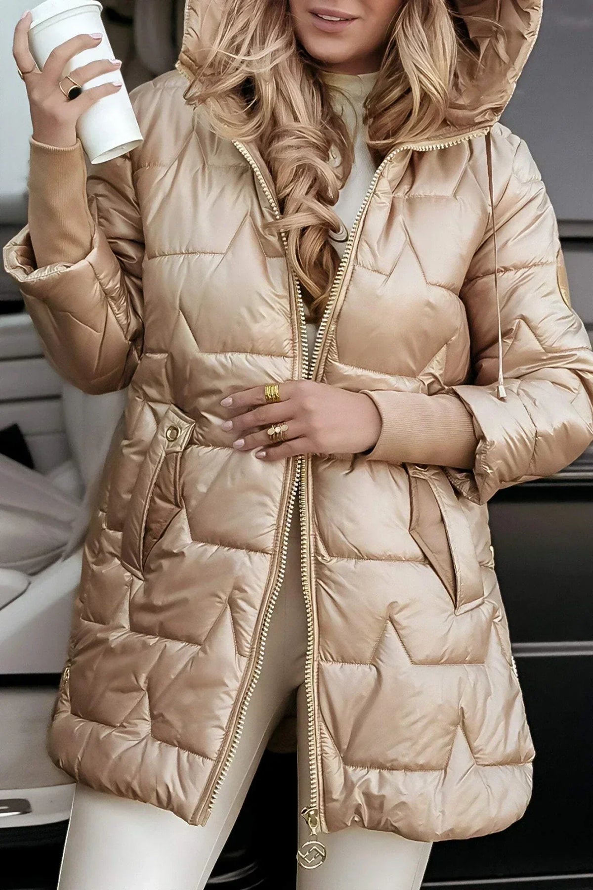 Women's Winter Jacket with Hood and Lining