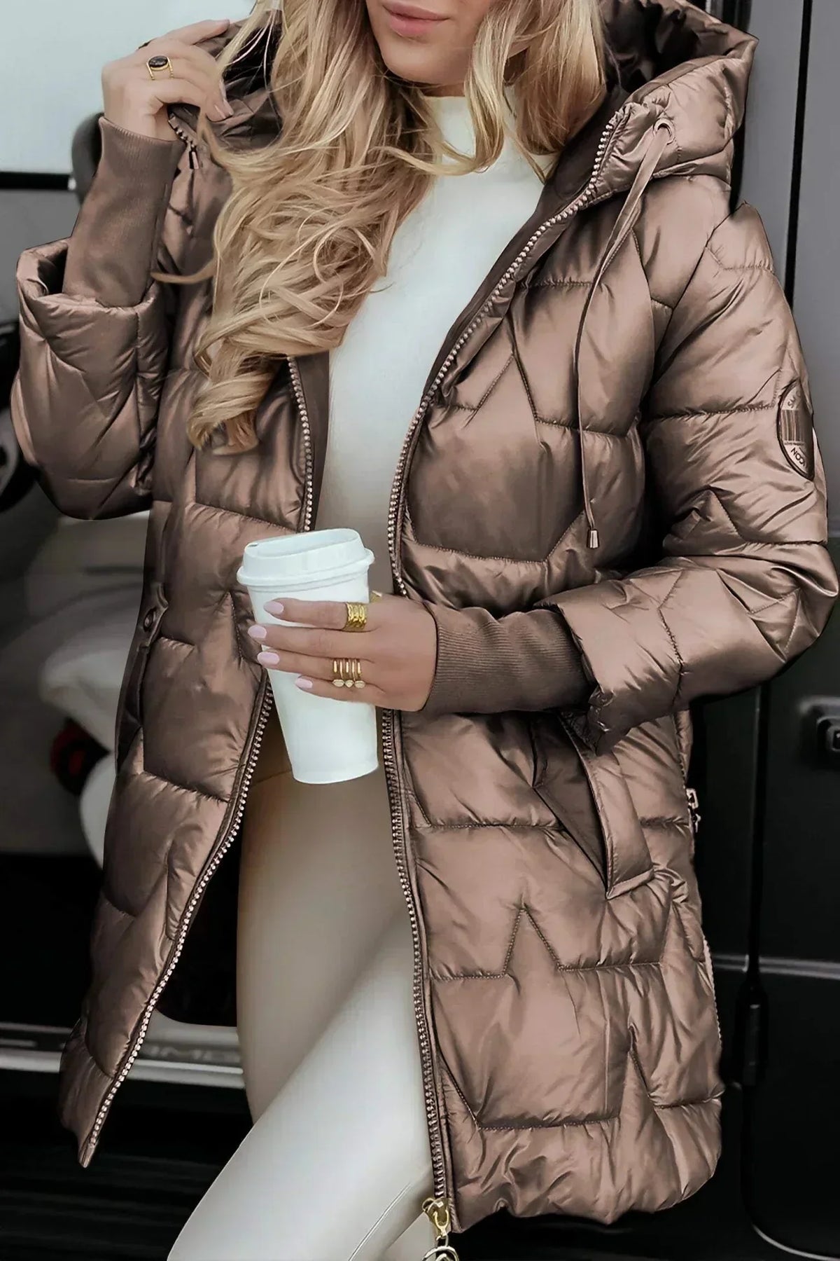 Women's Winter Jacket with Hood and Lining