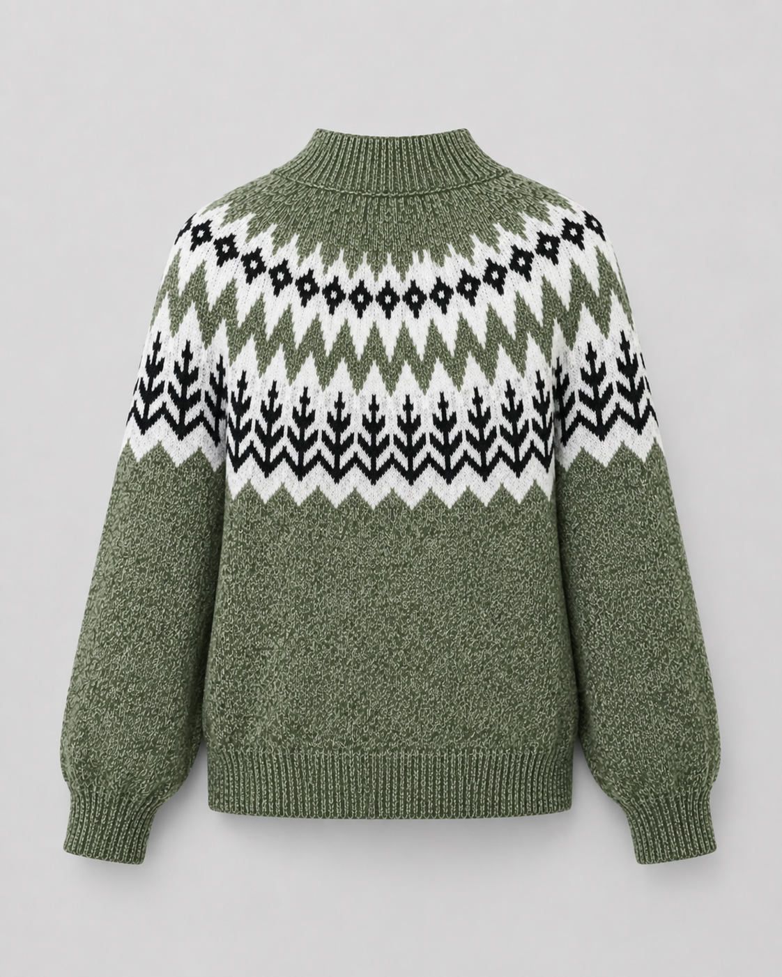 Wren | Women's Fair Isle Ribbed Mock Neck Sweater