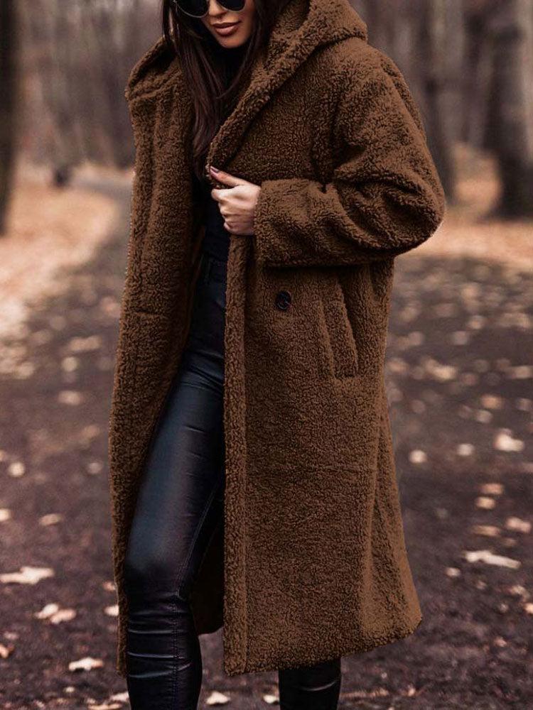Wren | Women's Hooded Longline Teddy Coat