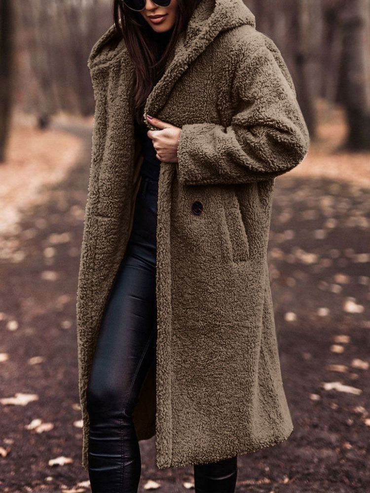 Wren | Women's Hooded Longline Teddy Coat
