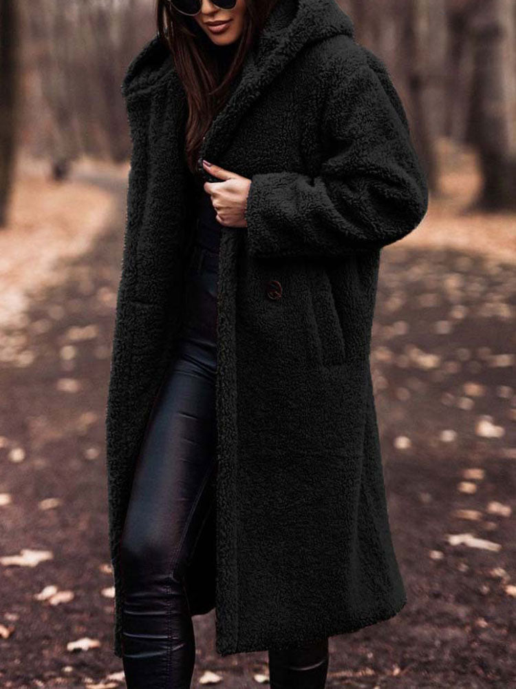 Wren | Women's Hooded Longline Teddy Coat