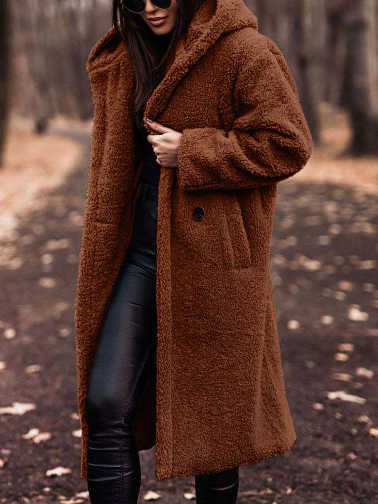 Wren | Women's Hooded Longline Teddy Coat