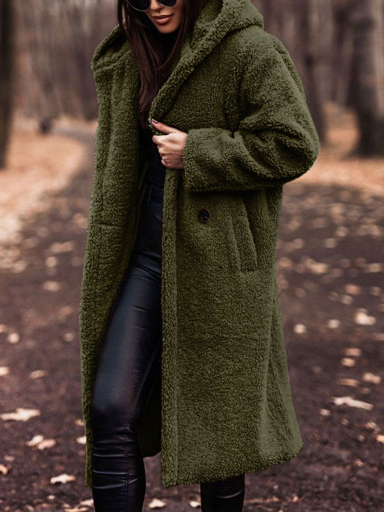 Wren | Women's Hooded Longline Teddy Coat