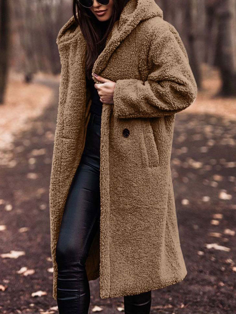 Wren | Women's Hooded Longline Teddy Coat