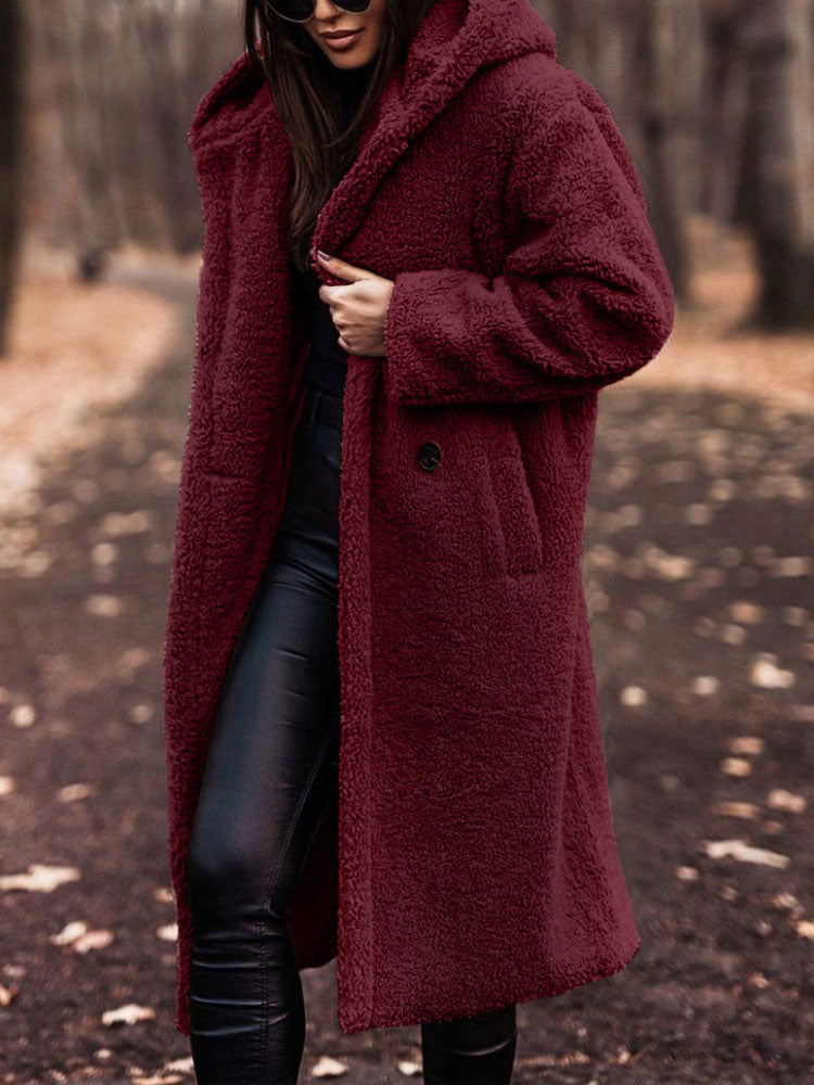Wren | Women's Hooded Longline Teddy Coat