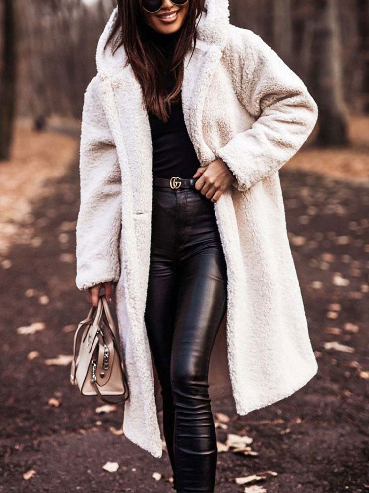 Wren | Women's Hooded Longline Teddy Coat