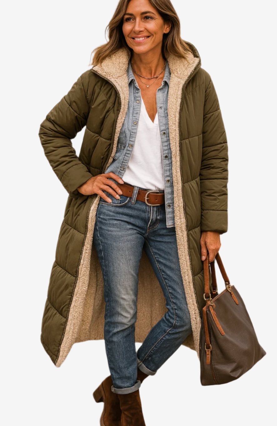 Wren | Women's Long Hooded Sherpa Jacket