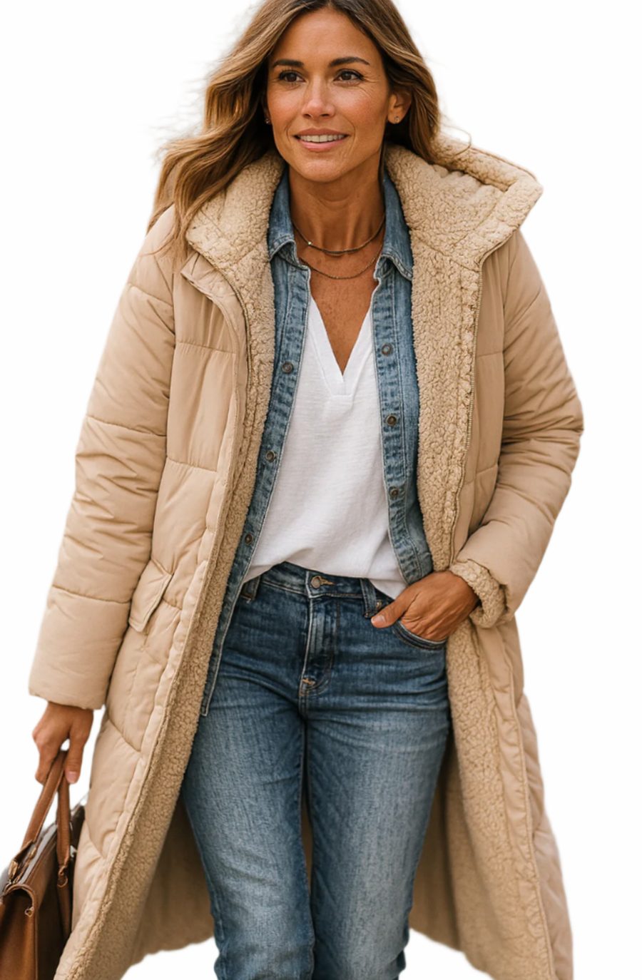 Wren | Women's Long Hooded Sherpa Jacket