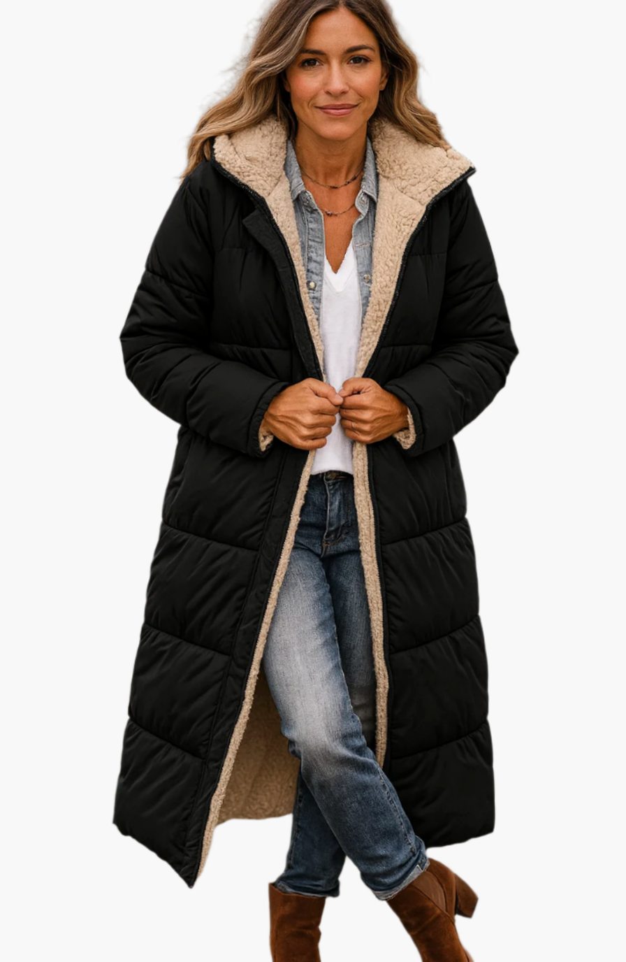 Wren | Women's Long Hooded Sherpa Jacket