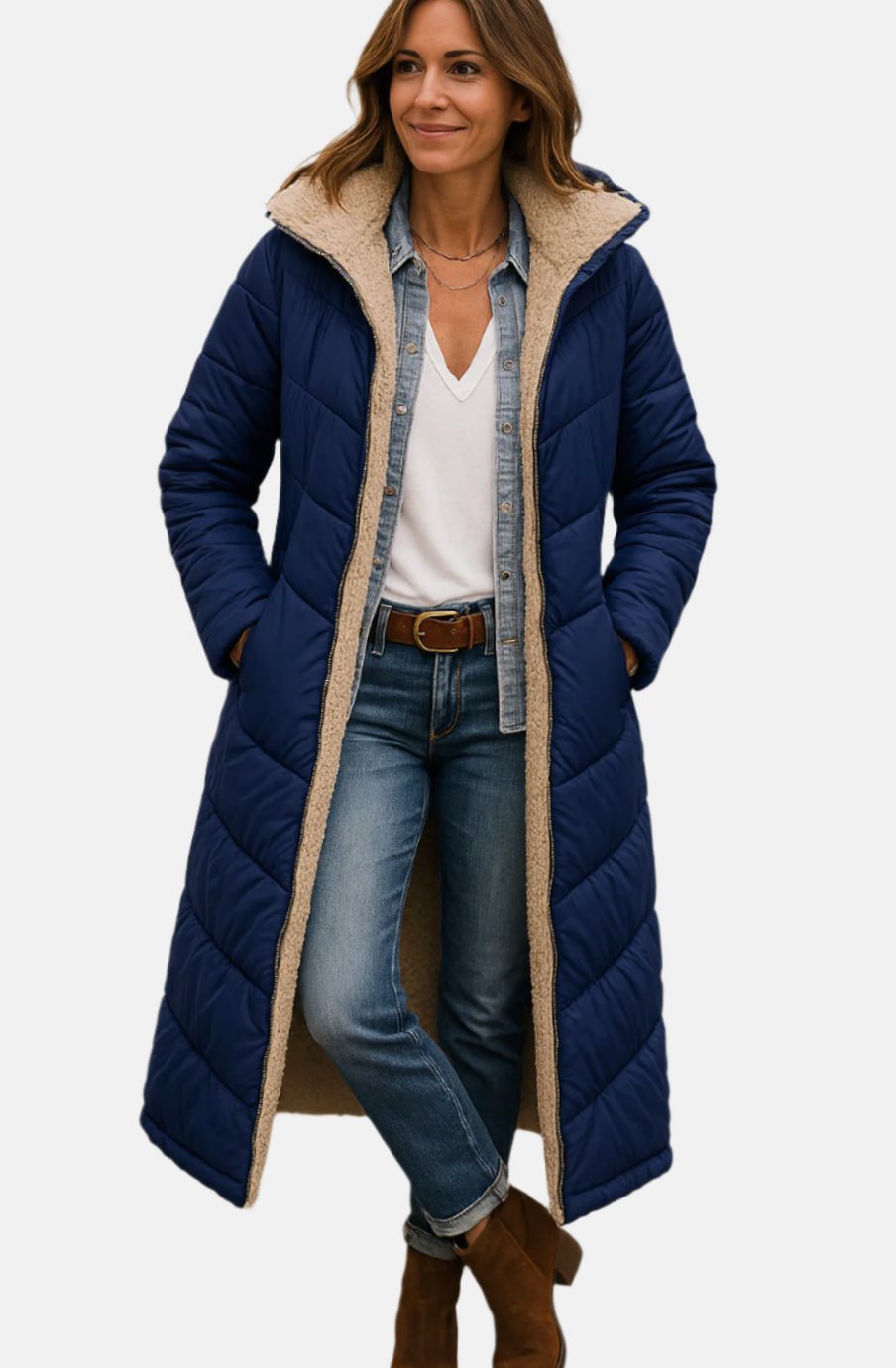 Wren | Women's Long Hooded Sherpa Jacket