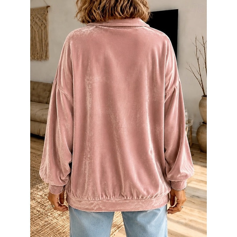 Wren | Women's Oversized Collared Button Placket Pullover
