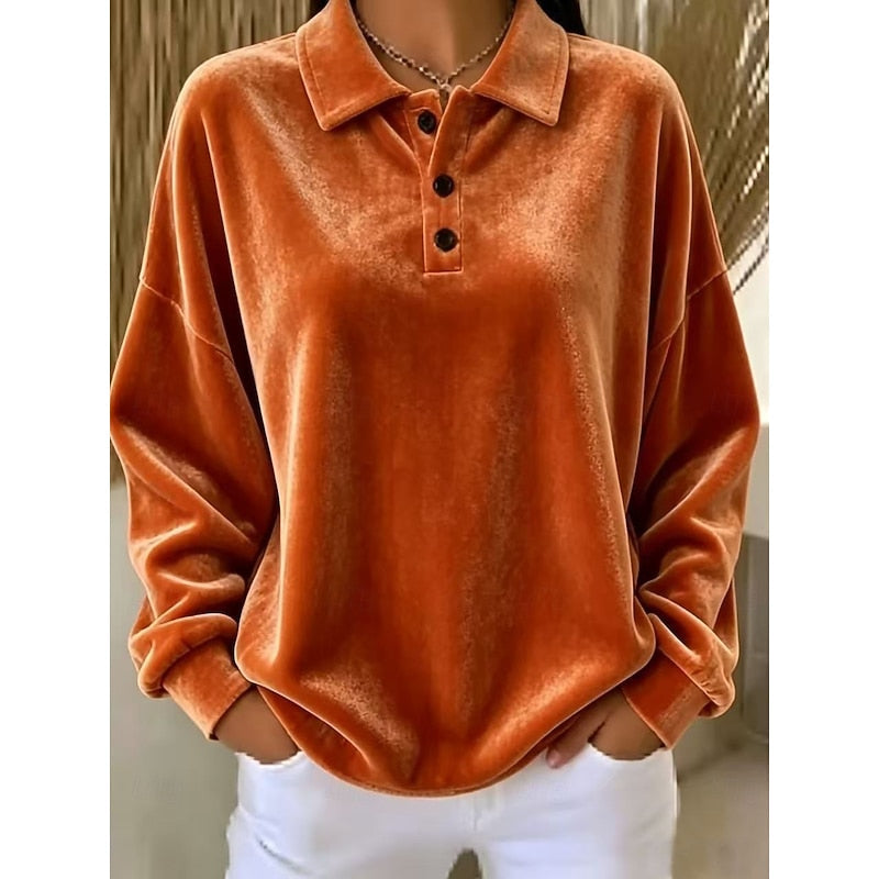 Wren | Women's Oversized Collared Button Placket Pullover