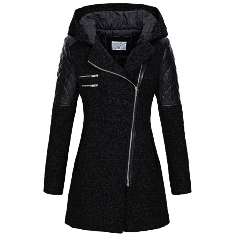 Wren | Women's Quilted Panel Hooded Zip Coat