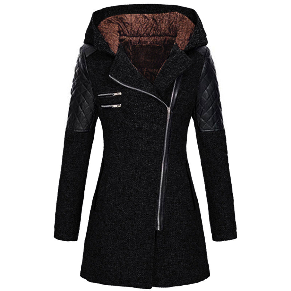 Wren | Women's Quilted Panel Hooded Zip Coat