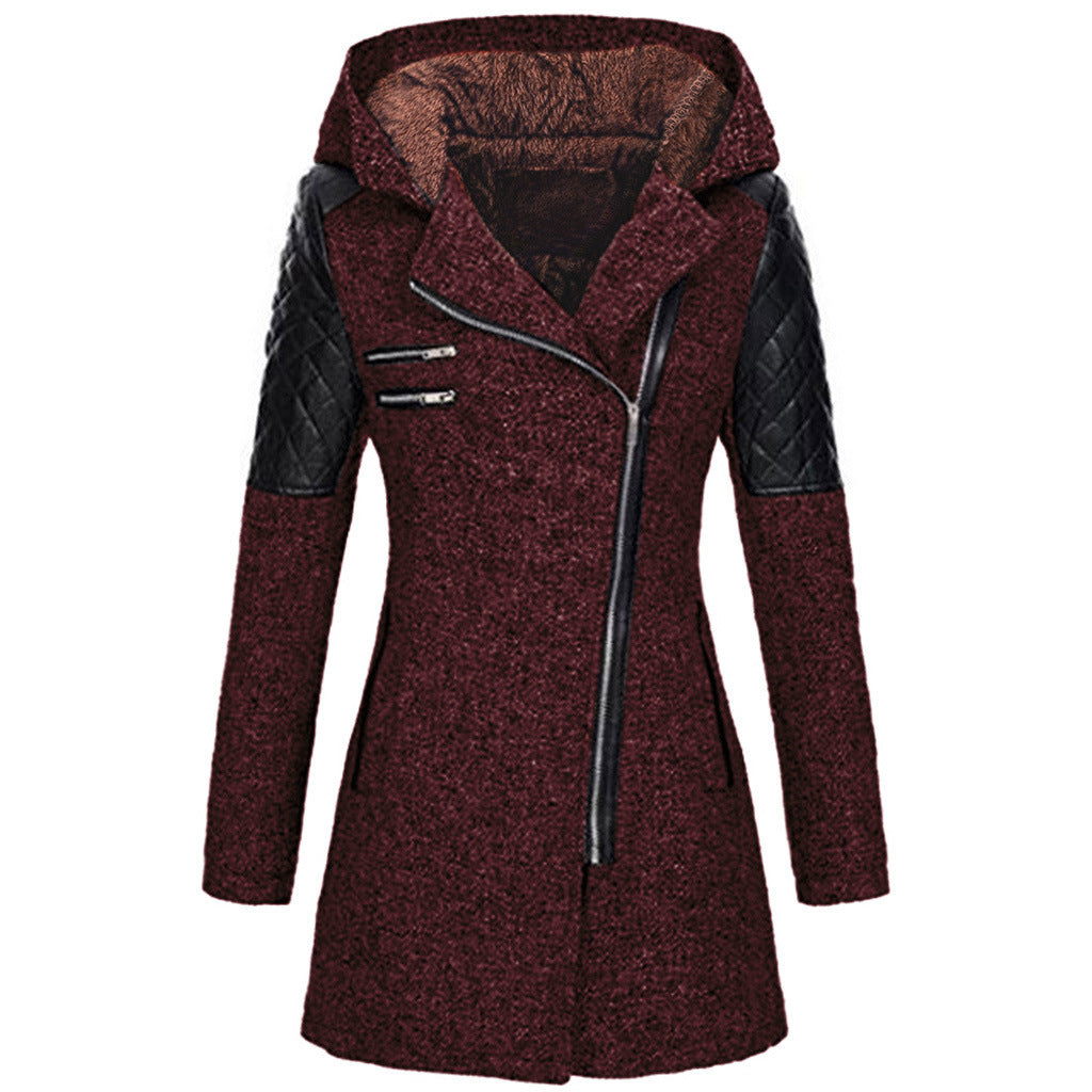 Wren | Women's Quilted Panel Hooded Zip Coat
