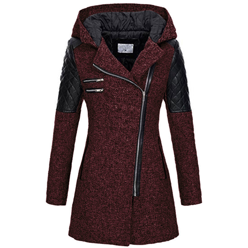 Wren | Women's Quilted Panel Hooded Zip Coat