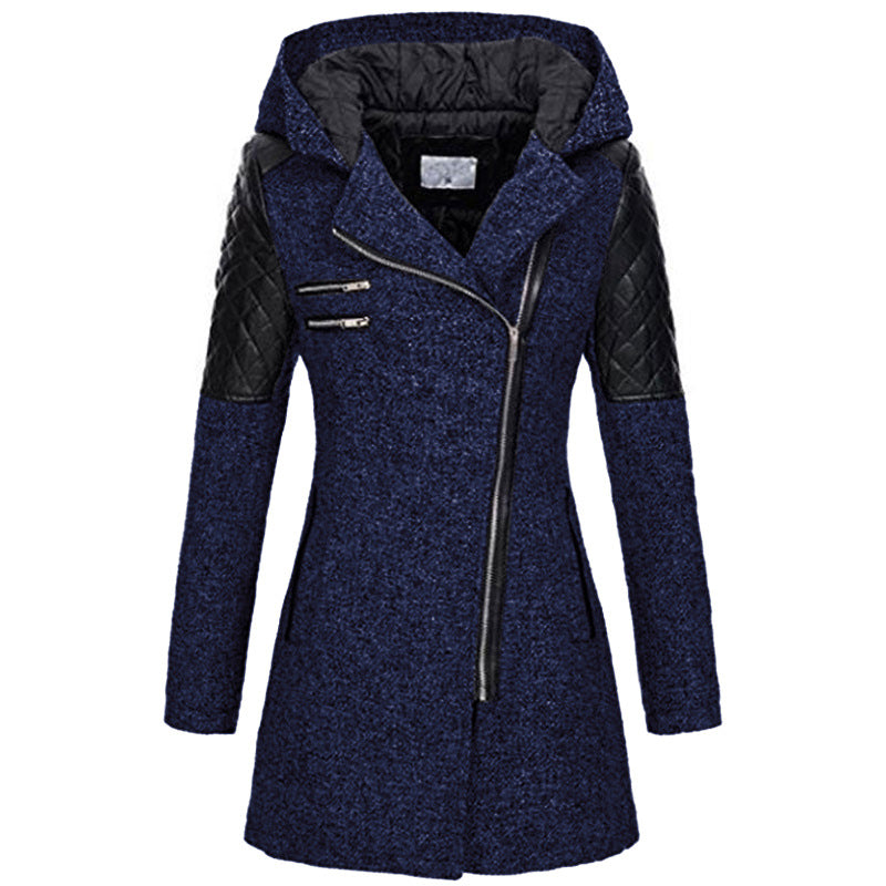 Wren | Women's Quilted Panel Hooded Zip Coat