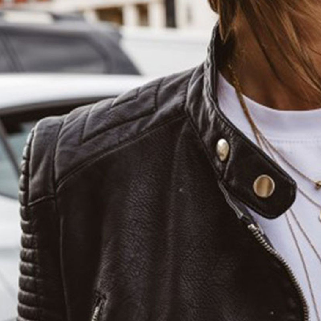 Wren | Women's Quilted Zip Up Biker Jacket