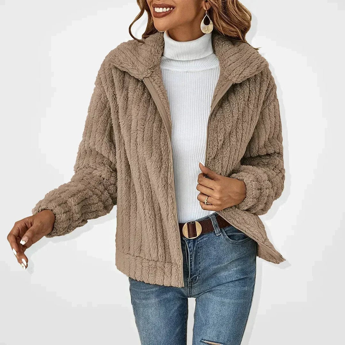 Wren | Women's Zip-Up Sherpa Cardigan Jacket